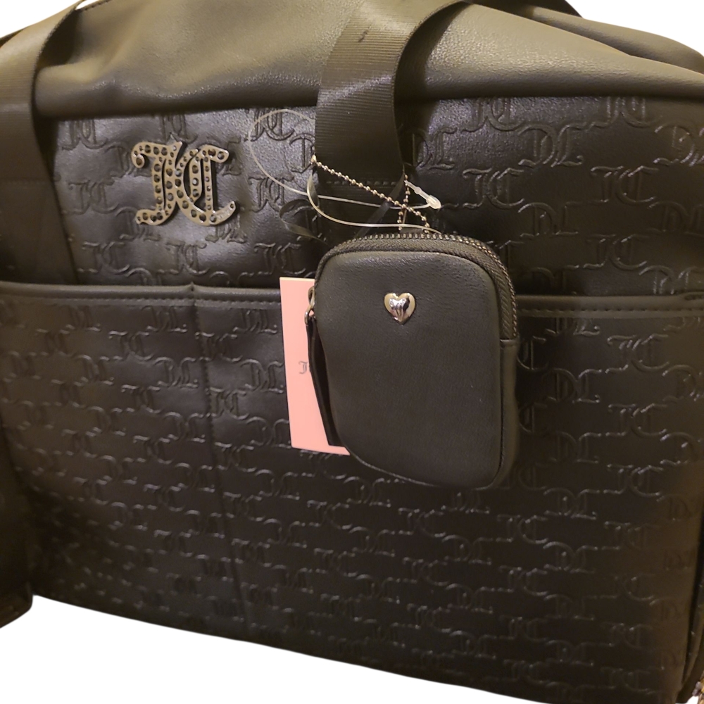 NWT Juicy Couture Black Embossed Weekender Travel Bag - Picture 9 of 16